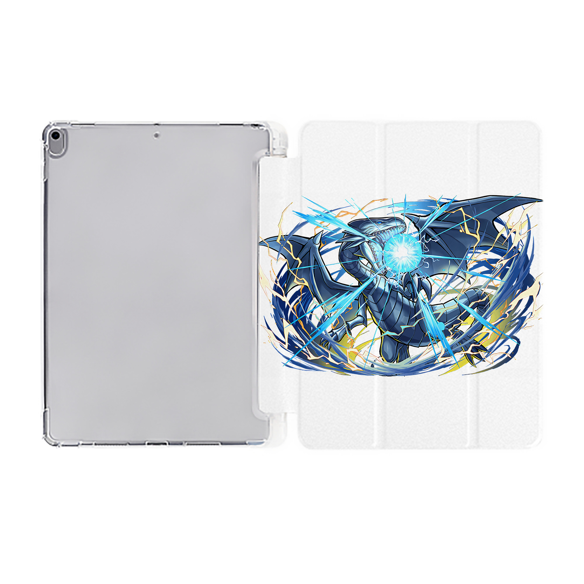 （画像用） 遊☆戯☆王 Yu-Gi-Oh! IPad ケース ペン収納付き 三つ折りスタンド PUレザー×シリコン 対応機種9.5/10.5/10.9インチ
